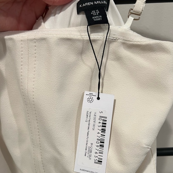 Tailored Crepe Bandeau Pleated Full Skirted Maxi Dress - Picture 9 of 9